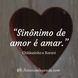 “Sinônimo de amor é amar.”