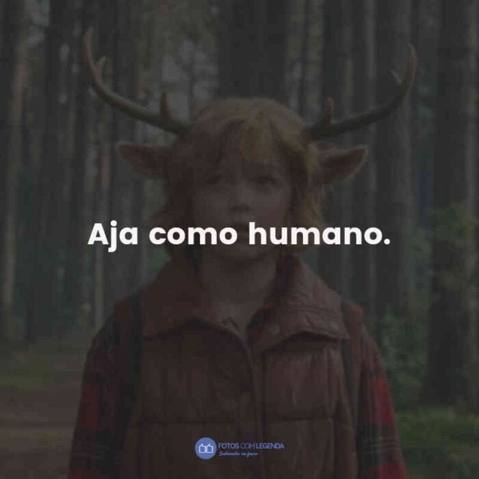 Frases da Série Sweet Tooth: Aja como humano.