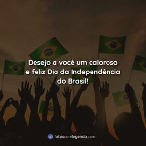 Desejo a você um caloroso e feliz Dia da Independência do Brasil!