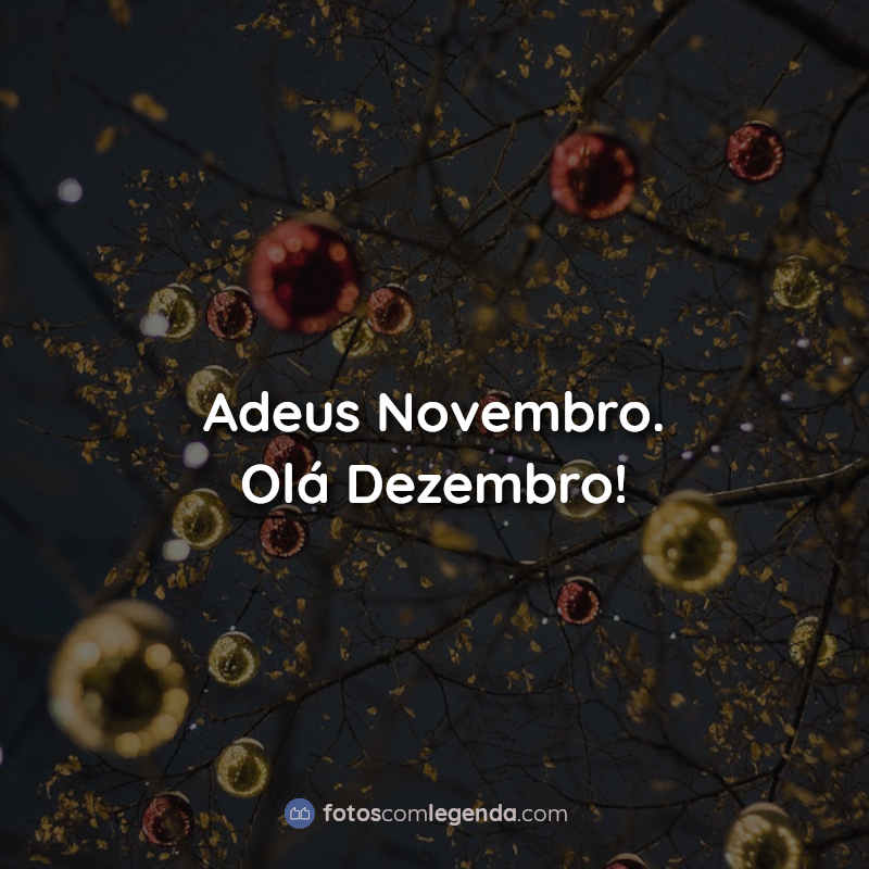 Frases de Dezembro: Adeus Novembro. Olá dezembro!
