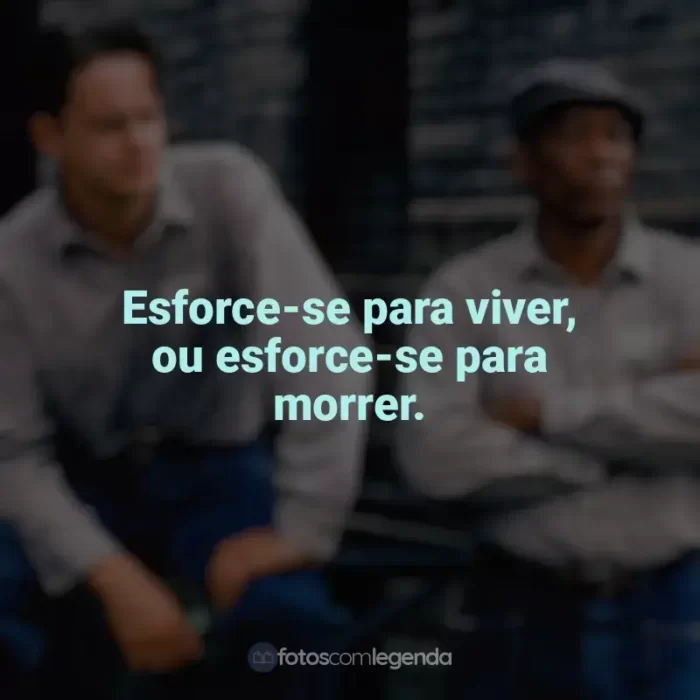 Um Sonho de Liberdade frases do filme: Esforce-se para viver, ou esforce-se para morrer.