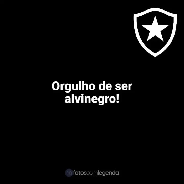 Frases da torcida do Botafogo: Orgulho de ser alvinegro!