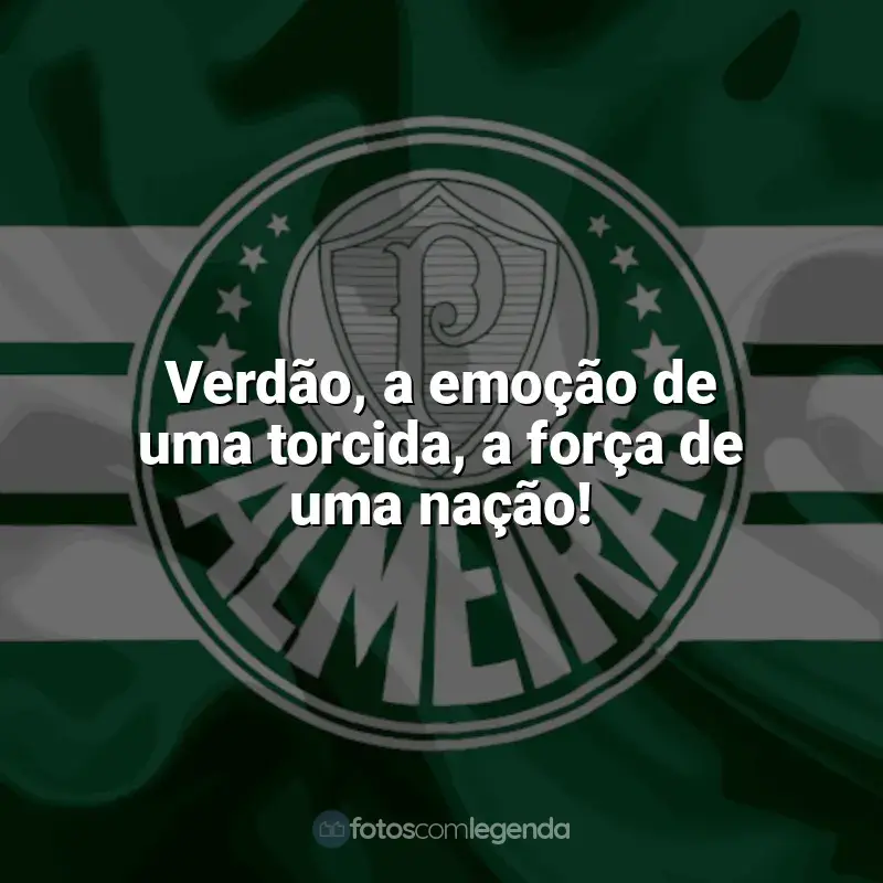 Frases do Palmeiras campeão: Verdão, a emoção de uma torcida, a força de uma nação!