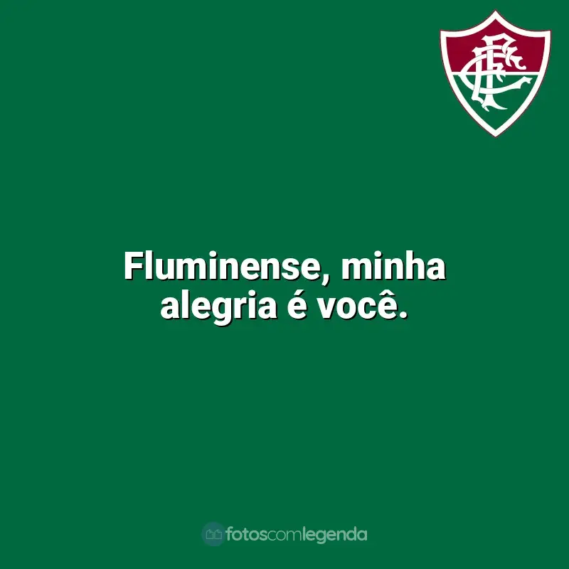 Frases do Fluminense campeão: Fluminense, minha alegria é você.