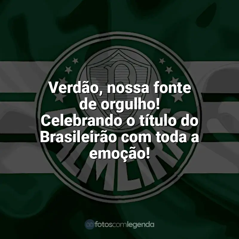 Frases do Palmeiras: Verdão, nossa fonte de orgulho! Celebrando o título do Brasileirão com toda a emoção!