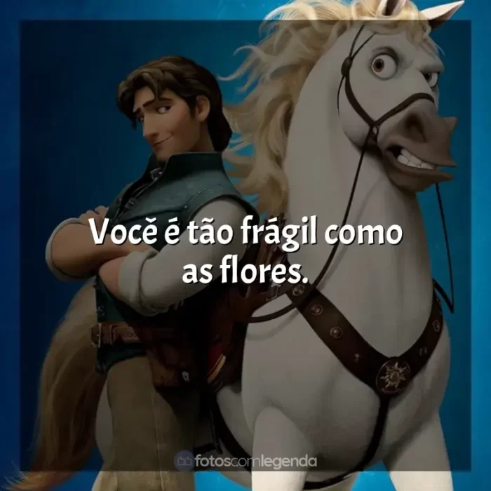 Frases Enrolados filme: Você é tão frágil como as flores.