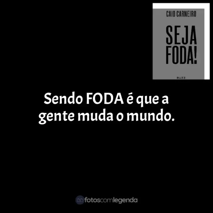 Frases de efeito do livro Seja Foda!: Sendo FODA é que a gente muda o mundo.