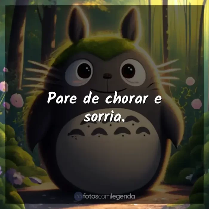 Frases de efeito dos filmes Studio Ghibli: Pare de chorar e sorria.