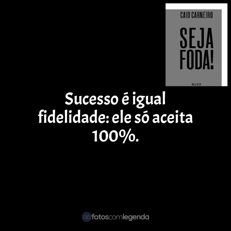 Frases do livro Seja Foda!: Sucesso é igual fidelidade: ele só aceita 100%.