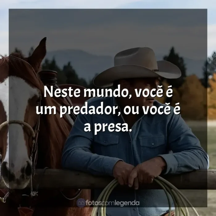 Série Yellowstone frases: Neste mundo, você é um predador, ou você é a presa.