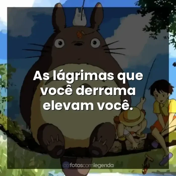 Frases de Studio Ghibli filmes: As lágrimas que você derrama elevam você.